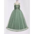 thumbnail image 1 of IBTOM CASTLE Flower Girl Formal Maxi Wedding Dress Floral First Communion Easter Ball Gown Tween Pageant Junior Bridesmaid Dresses Green, 1 of 7