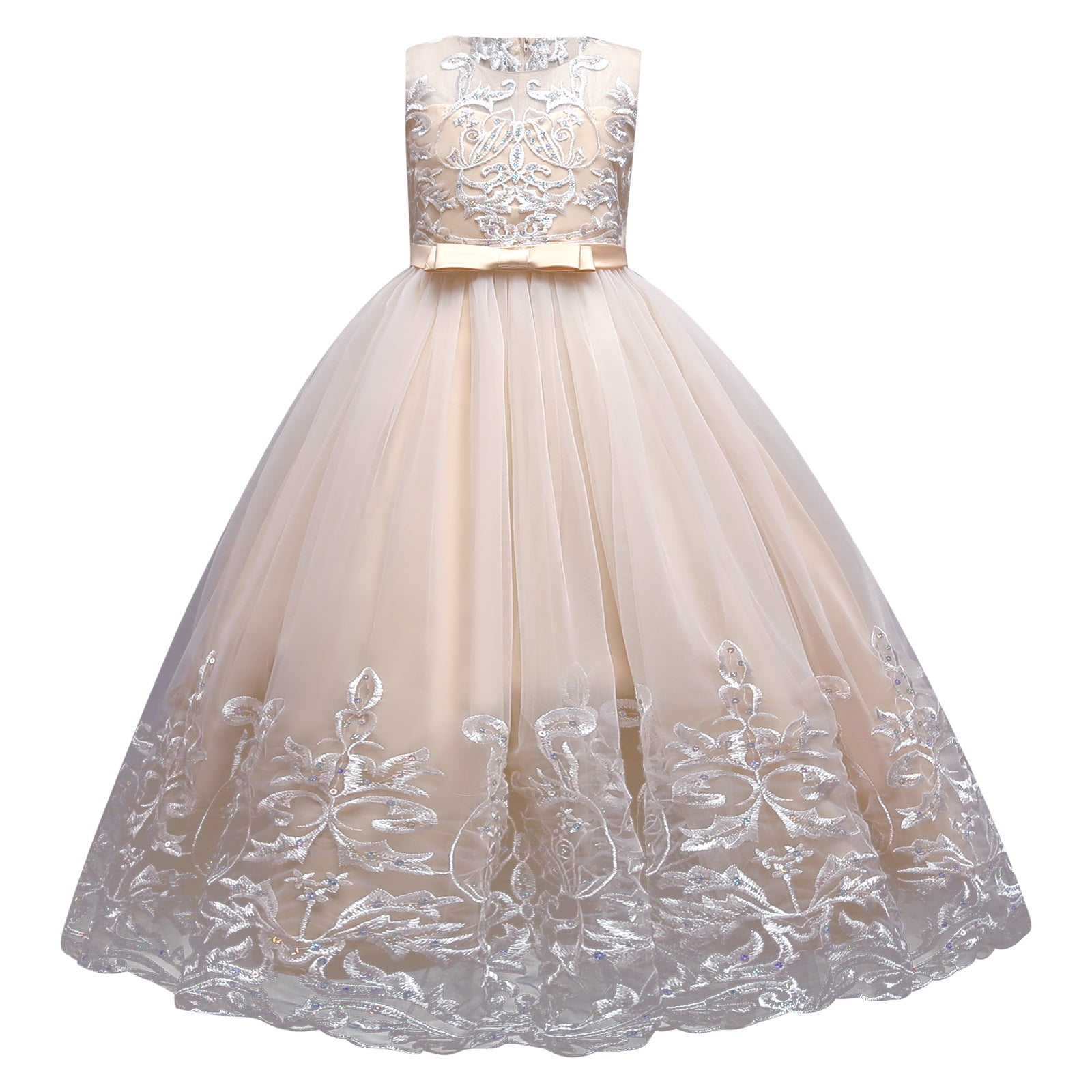 IBTOM CASTLE Flower Girl Lace Dress for Kids Wedding Bridesmaid Pageant ...