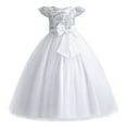 thumbnail image 1 of IBTOM CASTLE Flower Girl Sequin Lace Dress for Kids Wedding First Communion Princess Pageant Formal Party Long Maxi Gowns 11-12 Years White, 1 of 8