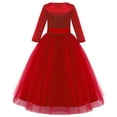 thumbnail image 1 of IBTOM CASTLE Flower Girl Velvet Floral Gradient Sequins Dress for Kids Wedding Bridesmaid Pageant Communion Formal Princess Puffy Gown 3-4 Years Red, 1 of 8