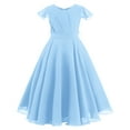thumbnail image 1 of IBTOM CASTLE Flower Girls Chiffon A-line Party Dresses Wedding Junior Bridesmaid Princess Pageant Communion Maxi Gowns 11-12 Years Light Blue, 1 of 8
