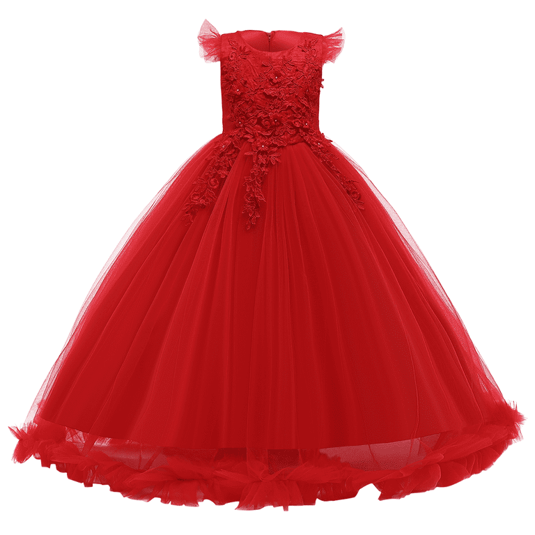 fitted lace wedding dress Amazon.com: HOSIKA Girls Maxi Dress Long Sleeve Swiss Dot A Line Tiered  Flowy Casual Party Dresses with Pockets for 6-7 Y Apricot: Clothing, Shoes  & Jewelry