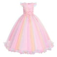 thumbnail image 1 of IBTOM CASTLE Flower Little Big Girls Maxi Dress Bridesmaid Wedding Pageant Party Princess Communion Floral Boho Vintage Lace Dance Gown 15-16 Years Rainbow Pink, 1 of 9