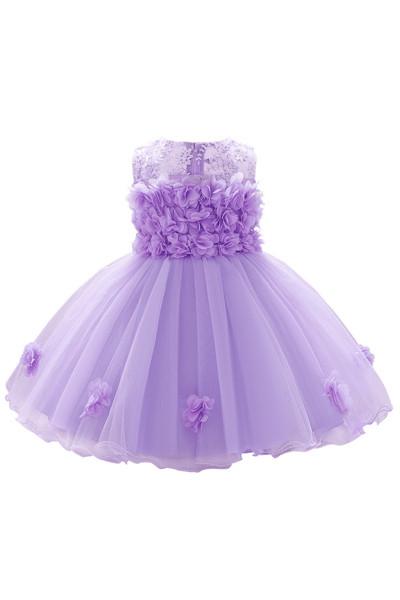 Flower Pageant Peplum Tutu Dress for Baby Girl Baptism Formal Party Wedding Pageant Dance Short Gown 6-12 Months Light Purple