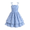 thumbnail image 1 of IBTOM CASTLE Girl Summer Smocked Dress Teen Graduation School Prom Frock Tween Wedding First Communion Junior Homecoming Dress 10 Years Blue, 1 of 7