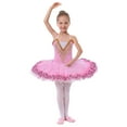 thumbnail image 1 of IBTOM CASTLE Girls Ballet Leotards with Platter Tutu Professional Hard Organdy Camisole Skirt Dancewear 13-14 Years Pink, 1 of 2