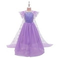 thumbnail image 1 of IBTOM CASTLE Girls Elsa Clothes Frozen Princess Fluffy Tulle Party Dress with Cape Christmas Halloween Carnival Cosplay Fancy Dress for Child 4-5 Years Purple, 1 of 8
