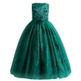 thumbnail image 1 of IBTOM CASTLE Girls Flower Vintage Lace Princess Long Dress for Kids Tulle Pageant Formal Party Wedding Floor Dance Evening Gown 12-13 Years Green, 1 of 8