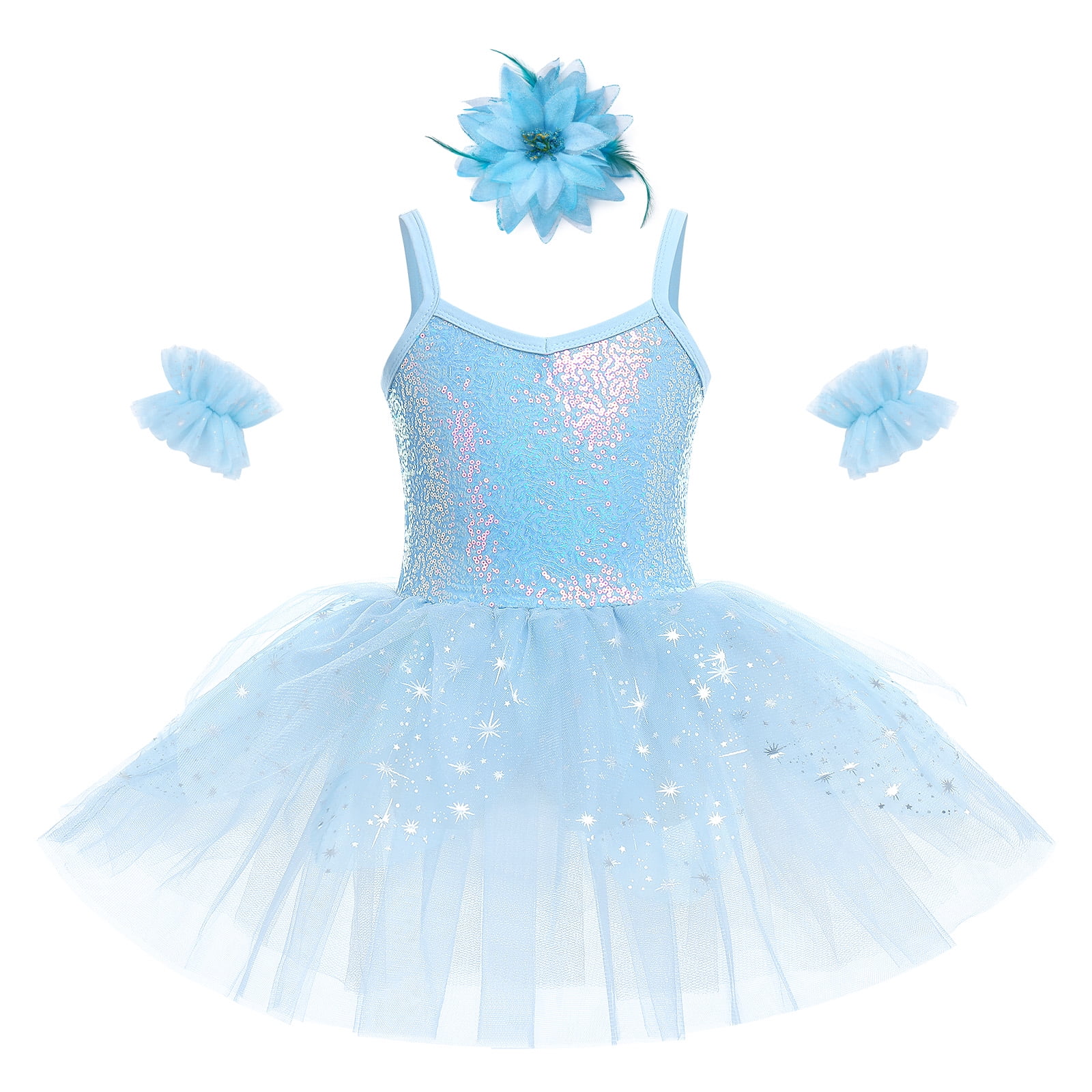 IBTOM CASTLE Girls Sequin Ballet Dance Dress Tutu Skirt