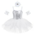 thumbnail image 1 of IBTOM CASTLE Girls Sequin Ballet Dance Dress Tutu Skirt Leotard Ballerina Fairy Princess Fancy Dress up Dancewear 9-10 Years White, 1 of 8