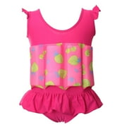 IBTOM CASTLE Kid Girl Floatation Swimsuit with Adjustable Buoyancy Baby Float Suit Swim Vest Swimwear Bathing Suit, One Piece
