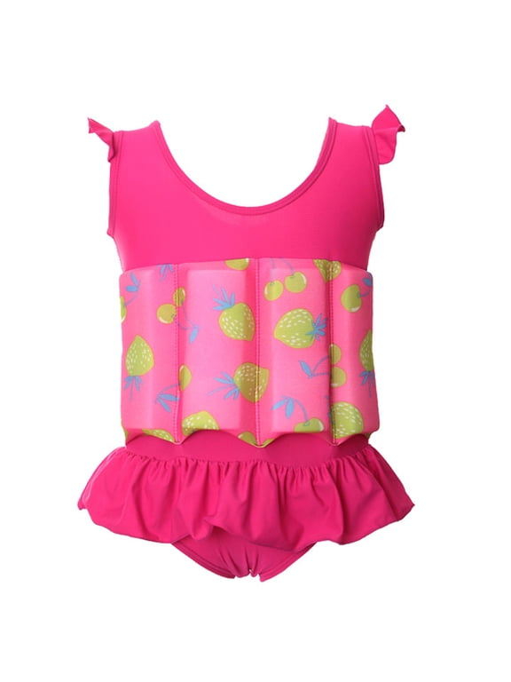 Kid Girl Floatation Swimsuit with Adjustable Buoyancy Baby Float Suit Swim Vest Swimwear Bathing Suit, One Piece