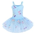 thumbnail image 1 of IBTOM CASTLE Kid Girls Butterfly Sequins Camisole Ballet Dance Dress Glitter Ruffle Tutu Skirt Dancewear, 1 of 10