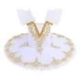 thumbnail image 1 of IBTOM CASTLE Kid Girls Camisole Tutu Skirted Leotard Ballet Dance Dress Princess Ballerina Dancewear 4-5 Years White, 1 of 10