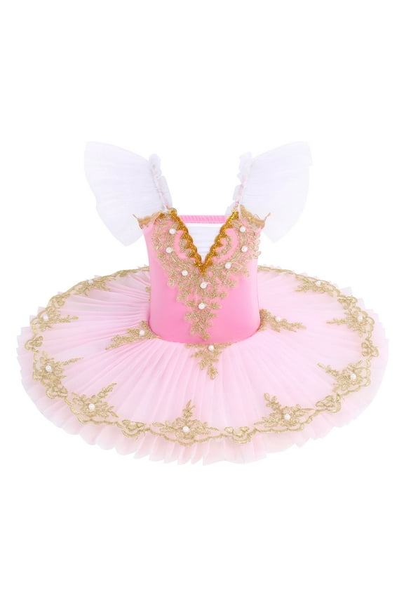Kid Girls Camisole Tutu Skirted Leotard Ballet Dance Dress Princess Ballerina Dancewear 7-8 Years Pink