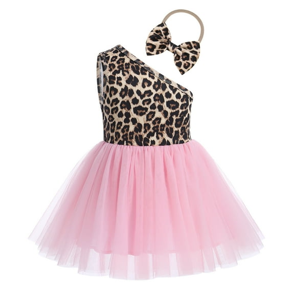 IBTOM CASTLE Kids Caveman Costume Historical Stone Age Birthday Outfits for Toddler Baby Girls Halloween Cosplay Dress up Party Photo Shoot 18-24 Months Pink Leopard - Girl