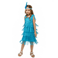 thumbnail image 1 of IBTOM CASTLE Kids Girls 1920s Flapper Dress Vintage Sequins Fringe Gatsby Halloween Party Dress up with Feather Headband 7-9 Years Blue, 1 of 4