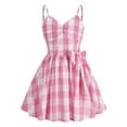 thumbnail image 1 of IBTOM CASTLE Kids Girls 50s Vintage Sleeveless Polka Dot Retro A-line Swing Dress Princess Birthday Party Dresses 4-5 Years Pink Plaid Spaghetti Straps, 1 of 1