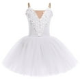 thumbnail image 1 of IBTOM CASTLE Kids Girls Ballet Dance Dress Velvet Spaghetti Straps Camisole Gymnastics Leotard Ballerina Dress up 13-14 Years White, 1 of 4