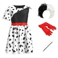 thumbnail image 1 of IBTOM CASTLE Kids Girls Halloween Costume Carnival Cosplay Movie Character Dress + Wig + Gloves + Cigarette Holder 4 Pieces Set for Photo Shoot, 1 of 8