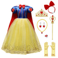 thumbnail image 1 of IBTOM CASTLE Princess Costume for Girls Kids Halloween Cosplay Birthday Party Dress up with Accessories, 9 Pieces 5-6 Years Yellow, 1 of 8