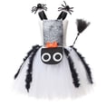 thumbnail image 1 of IBTOM CASTLE Kids Girls Halloween Witch Costume Spider Ruffle Tulle Dress Spaghetti Straps Cosplay Dress up 4-5 Years White, 1 of 7