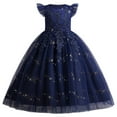 thumbnail image 1 of IBTOM CASTLE Kids Girls Long Communion Princess Dresses Flower Pageant Party Wedding Floor Length Dance Evening Gowns 13-14 Years Navy Blue, 1 of 8