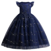Navy Holiday Dress Girls