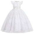 thumbnail image 1 of IBTOM CASTLE Kids Girls Long Communion Princess Dresses Flower Pageant Party Wedding Floor Length Dance Evening Gowns 7-8 Years White, 1 of 8