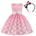thumbnail image 1 of IBTOM CASTLE Kids Girls Polka Dots Princess Tutu Dress Bowknot Birthday Party Halloween Fancy Dress up 3-4 Years Pink, 1 of 6