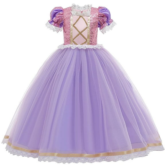 IBTOM CASTLE Kids Girls Princess Long Maxi Puffy Dress Halloween Christmas Cosplay Fancy Dress up Birthday Party Carnival Evening Pageant Prom Ball Gown