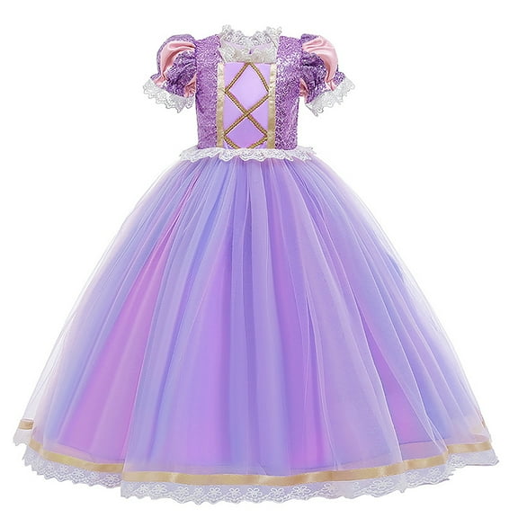 IBTOM CASTLE Kids Girls Princess Long Maxi Puffy Dress Halloween Christmas Cosplay Fancy Dress up Birthday Party Carnival Evening Pageant Prom Ball Gown