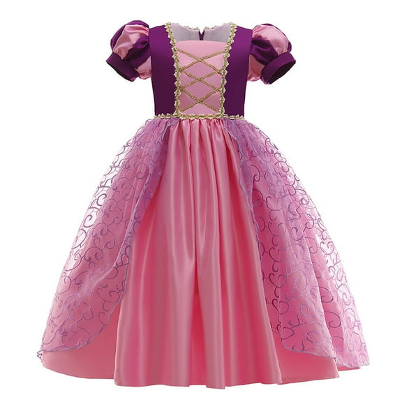 IBTOM CASTLE Kids Girls Princess Long Maxi Puffy Dress Halloween Christmas Cosplay Fancy Dress up Birthday Party Carnival Evening Pageant Prom Ball Gown