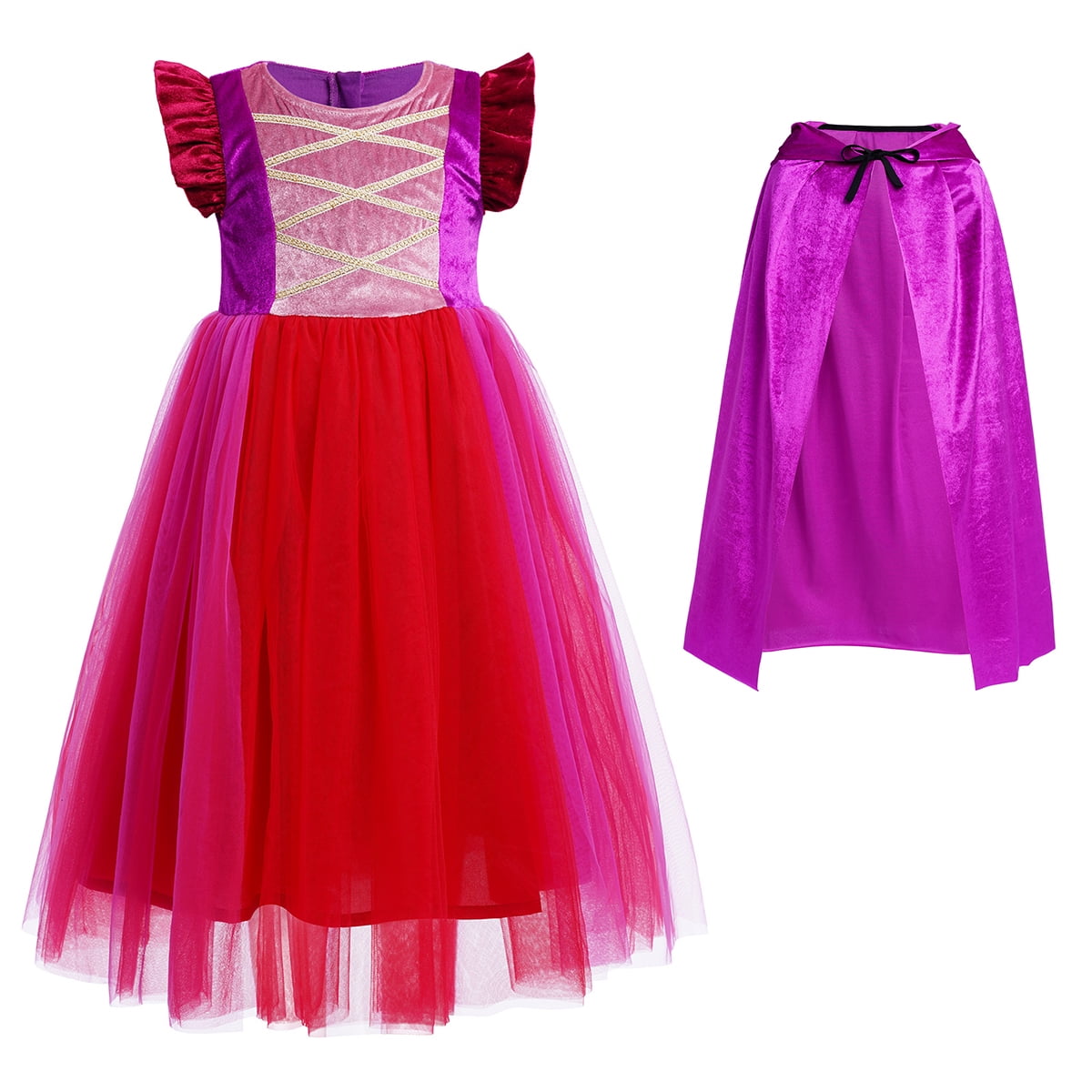 IBTOM CASTLE Kids Girls Winifred Sanderson Costume Tulle Witch Dress Velvet Hooded Cloak Wigs Set Halloween Cosplay Birthday Party Carnival Sanderson 06c314df fd43 4774 b6fa b42b7bf9197a.27d9973a2bb3ad7ad37f468293b8007a