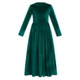 thumbnail image 1 of IBTOM CASTLE Kids Little Girls Maxi Velvet Dress with Pockets Long Sleeve Casual Pageant Party Evening Gown 11-12 Years Green, 1 of 8