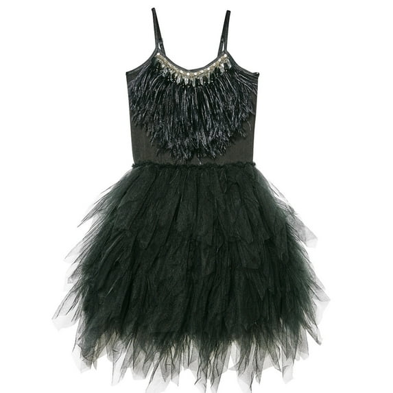 IBTOM CASTLE Kids Toddler Girls Princess Ballerina Dress Pageant Birthday Party Prom Wedding Formal Short Gown 3-4 Years Black