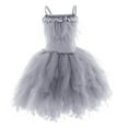 thumbnail image 1 of IBTOM CASTLE Kids Toddler Girls Princess Ballerina Dress Pageant Birthday Party Prom Wedding Formal Short Gown 7-8 Years Gray, 1 of 8