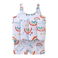 thumbnail image 1 of IBTOM CASTLE Kids Toddler Girls Floatation Swimsuit with Adjustable Buoyancy Baby Float Suit Swim Vest One Piece Swimwear Bathing Suit 4-5 Years White - Rainbow, 1 of 8
