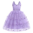thumbnail image 1 of IBTOM CASTLE Kids Toddler Girls Floral Lace Tulle Backless Butterfly Dress Princess Birthday Wedding Bridesmaid Pageant Formal Party Dresses 5-6 Years Purple, 1 of 8