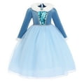 thumbnail image 1 of IBTOM CASTLE Little Big Girls Elsa and Anna Princess Clothes Snow Queen Long Sleeve Sequins Snowflake Velvet Tulle Dress Birthday Halloween Christmas Carnival Cosplay Party Pageant Prom Ball Gown, 1 of 8