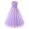 thumbnail image 1 of IBTOM CASTLE Little Big Girls Flower Tulle Dress Princess Pageant Wedding Birthday Party Formal Long Dance Evening Maxi Gown 6-7 Years Rainbow Purple, 1 of 8
