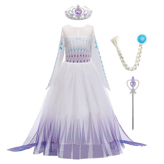 IBTOM CASTLE Little Girls Princess Dress Halloween Christmas Cosplay Fancy Dress up Long Evening Party Gown 13-14 Years Purple