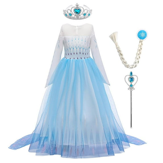 IBTOM CASTLE Little Girls Princess Dress Halloween Christmas Cosplay Fancy Dress up Long Evening Party Gown 2-3 Years Light Blue