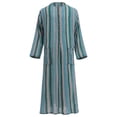 thumbnail image 1 of IBTOM CASTLE Men's Muslim Thobe Long Sleeve Striped Robe Gown Arab Islamic Kaftan Abaya Dress Middle East Dubai Ramadan Clothing XL Green, 1 of 8
