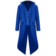 thumbnail image 1 of IBTOM CASTLE Men's Steampunk Vintage Tailcoat Jacket Gothic Medieval Victorian Frock Button Down Swallow Coat 3XL Blue, 1 of 3