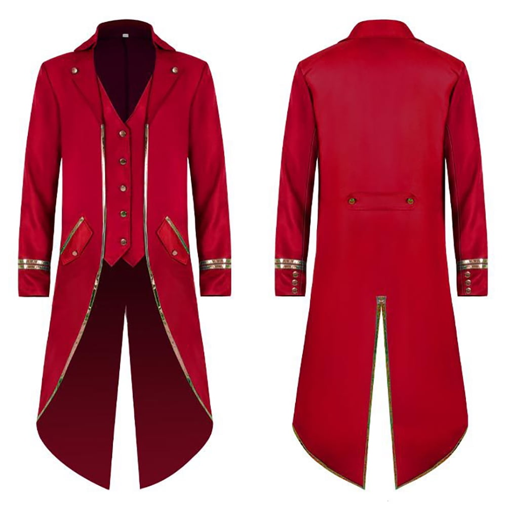 IBTOM CASTLE Men's Steampunk Vintage Tailcoat Jacket Gothic Medieval