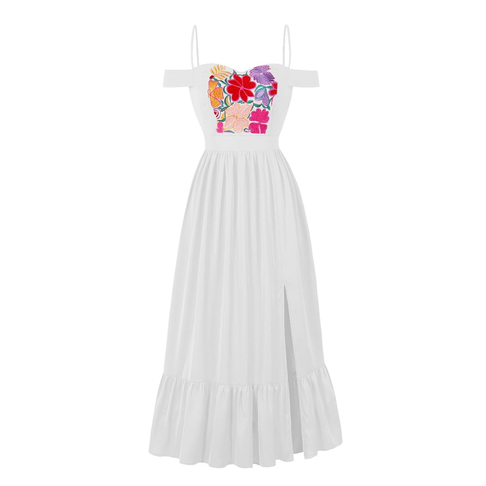 cinco de mayo dresses for women 25 Costumes & Themed Outfits To Wear On The 5th Of May White These fabulous dresses feature a unique colorful embroidered pattern Women Mexican Dress Off Shoulder