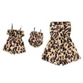 thumbnail image 1 of IBTOM CASTLE Mommy and Me Dresses Outfits Floral Sling Family Matching Romper V Neck Clothes Suit Set for Mother and Daughter 12-18 Months Yellow Bustier Leopard, 1 of 7