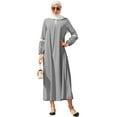 thumbnail image 1 of IBTOM CASTLE Muslim Abaya Dress for Women Casual Sequin Sundress Solid Dubai Kaftan Robe Party Long Sleeve Islamic Prayer Clothing XL Gray, 1 of 8