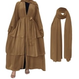 Muslim Waist-clinching Chiffon Abaya Dress #251151